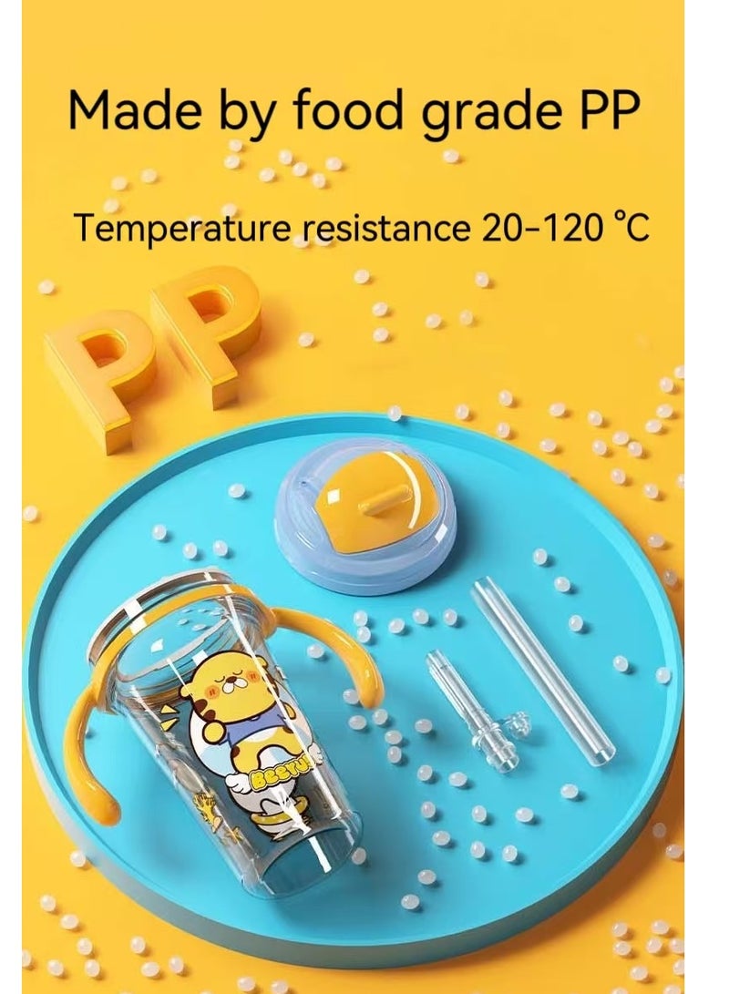 Milestones Sippy Cup with Straw and Handles,Training Cup-300ML-Tiger & Rabbit - Image 4