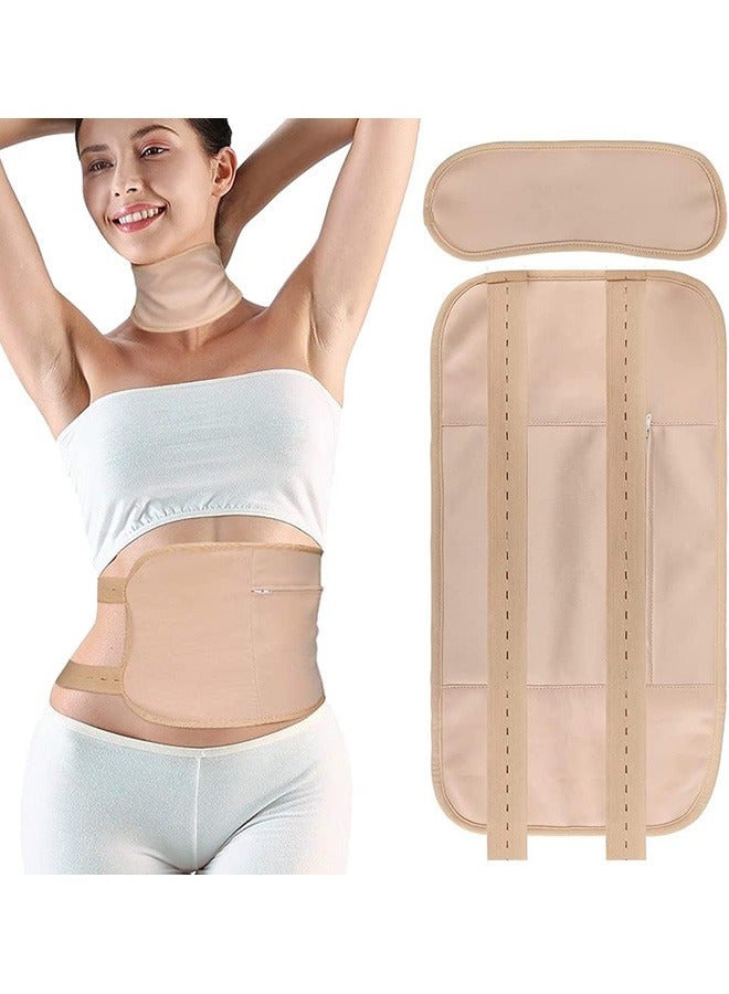 Beauenty 2 Castor Oil Wraps, Reusable Organic Castor Oil Strap Kit for Neck Waist, Adjustable Elastic Band Machine Washable Spill Resistant Compress Mat Packs for Liver Detox Insomnia, Constipation and Inflammation - Image 1