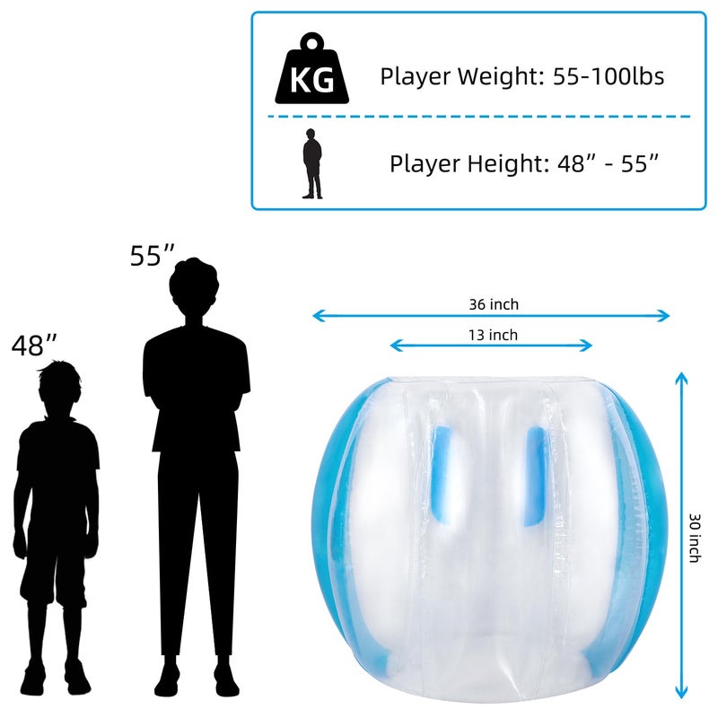 Theefun Bumper Balls, 2 Pack 36inch Inflatable Sumo Ball Bopper Toys for Kids Physical Outdoor Active Play, Giant Human Hamster Knocker Body Zorb Ball, Body Bubble Soccer Ball - Image 2