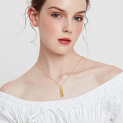 shajwo Cremation Cylinder Urn Ashes Necklace for Women Men Tree of Life Vial Cremation Glass Pendant Loved One Memorial Jewelry,Gold - Image 4