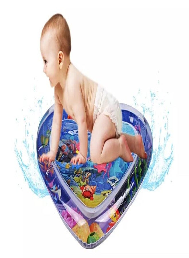 Vajin Heart Shape Baby Water Play Mat Infants and Toddlers Inflatable Baby Slapped Pad Tummy Time Floor Cushion Fun Activity Play Center Indoor Outdoor Toys (Multicolor) - Image 3