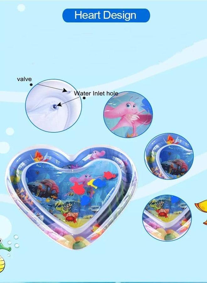 Vajin Heart Shape Baby Water Play Mat Infants and Toddlers Inflatable Baby Slapped Pad Tummy Time Floor Cushion Fun Activity Play Center Indoor Outdoor Toys (Multicolor) - Image 4