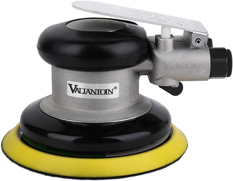 Valianto 5" Air Random Orbital Sander, Dual Action Pneumatic Orbit Polisher Pro Grinding Sanding Tools Silver - Image 1