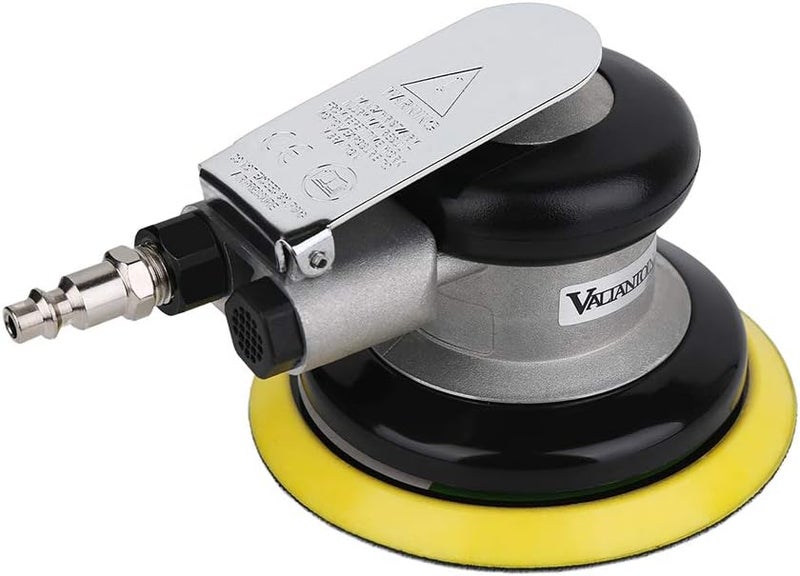 Valianto 5" Air Random Orbital Sander, Dual Action Pneumatic Orbit Polisher Pro Grinding Sanding Tools Silver - Image 3
