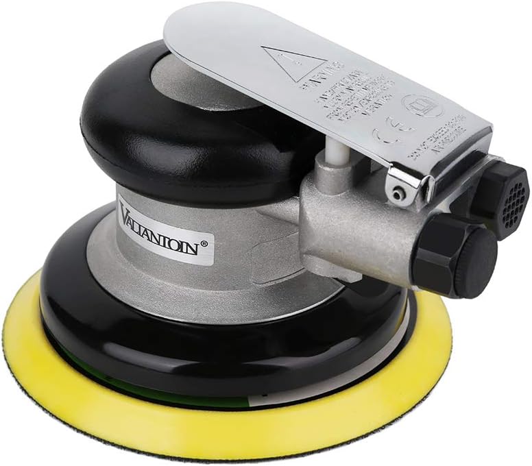 Valianto 5" Air Random Orbital Sander, Dual Action Pneumatic Orbit Polisher Pro Grinding Sanding Tools Silver - Image 2