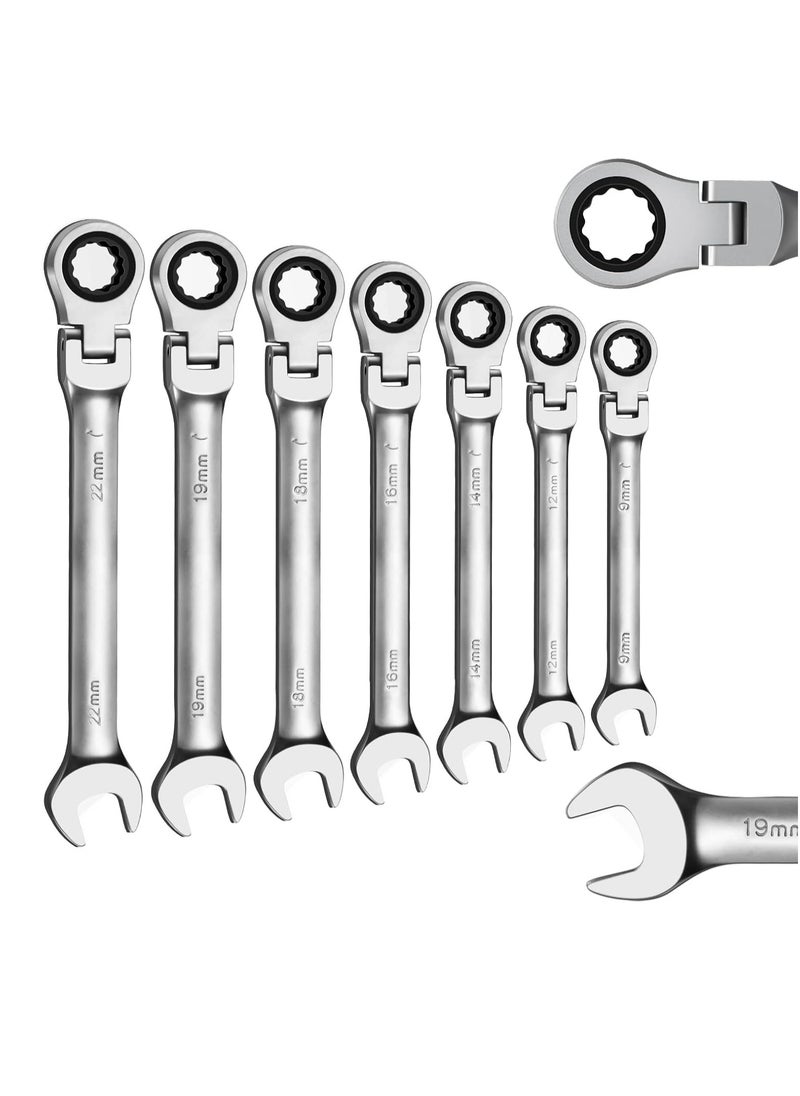 Generic 9mm Flex Head Ratchet Wrench, Industrial Grade Cr-V Steel, 12 Point Release Design, 72 Tooth Ratchet, 180 Degree Flex Box End  - Image 4