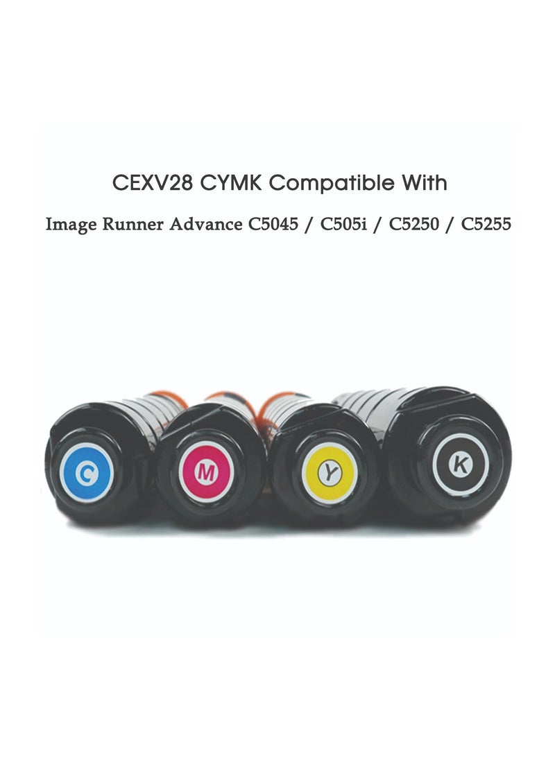 Office maker CEXV28 4- Color Toner Cartridge for Use in Image Runner - IR Adv C5250/C5255/C5045/C5051I
