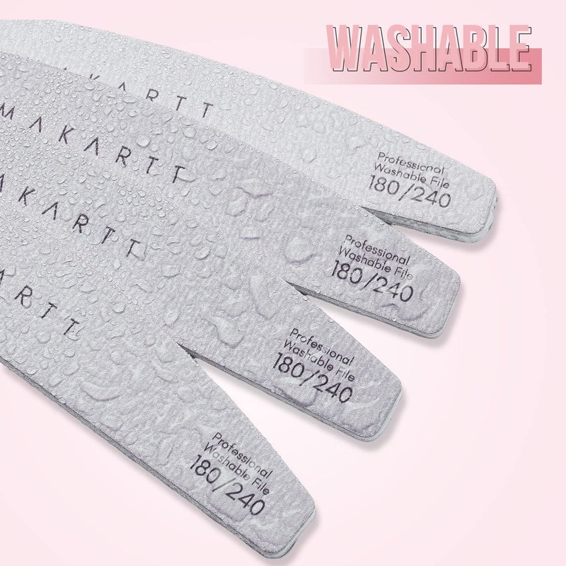 Makartt Nail File: 180 240 Grit Doubled Sides Nail Files for Acrylic Nails, 10Pcs Washable Emery Boards for Nails, Professional Nail Supplies Pedicure Nail Filer Manicure Tools Beauty Offering - Image 4