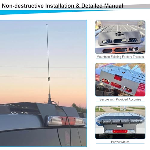TOPOWN 1-Set Metal Drill-Free Light Bar Cab Mount for Ford F-150 (2015+) for Ford F-250-F-550 (2017+), Fit for Magnetic Light Bar and Magnetic Antenna, Support Bolt-on Mounting, Metal Light Bar Mount - Image 4