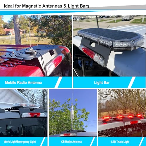 TOPOWN 1-Set Metal Drill-Free Light Bar Cab Mount for Ford F-150 (2015+) for Ford F-250-F-550 (2017+), Fit for Magnetic Light Bar and Magnetic Antenna, Support Bolt-on Mounting, Metal Light Bar Mount - Image 2