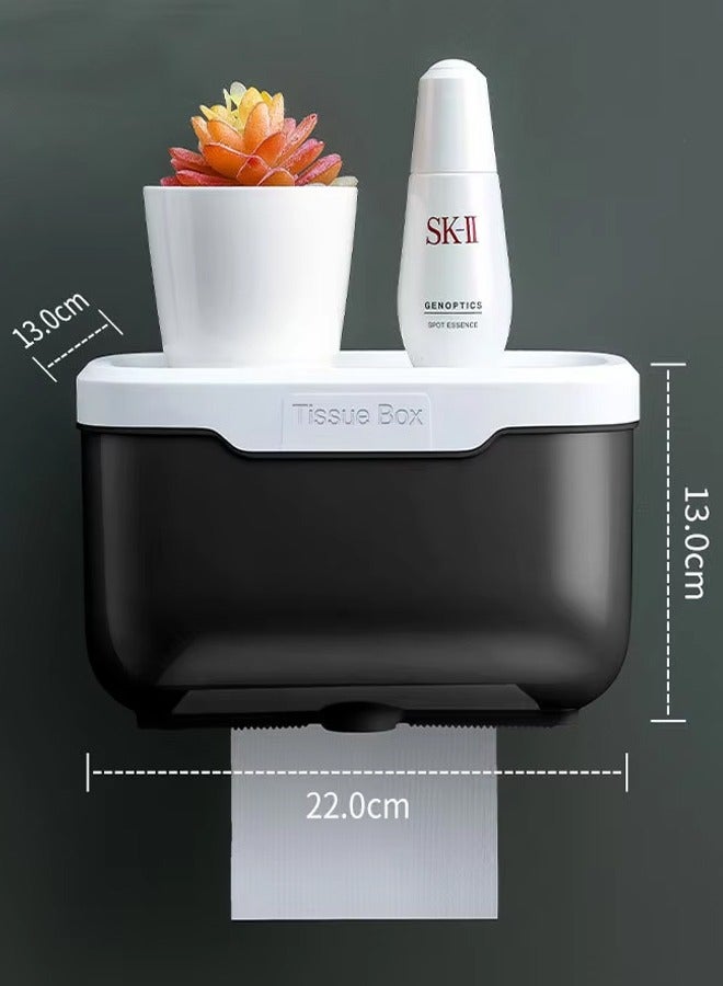 2PCS Tissue Box,Wall Mounted Tissue Box, Toilet Paper Holder,Tissue Wall Box,Tissue Dispenser, Drying Tissue Holder, Acrylic Transparent Tissue Inverted Box, Hanging Tissue Box For Bedroom, Kitchen, Office Storage - Image 2