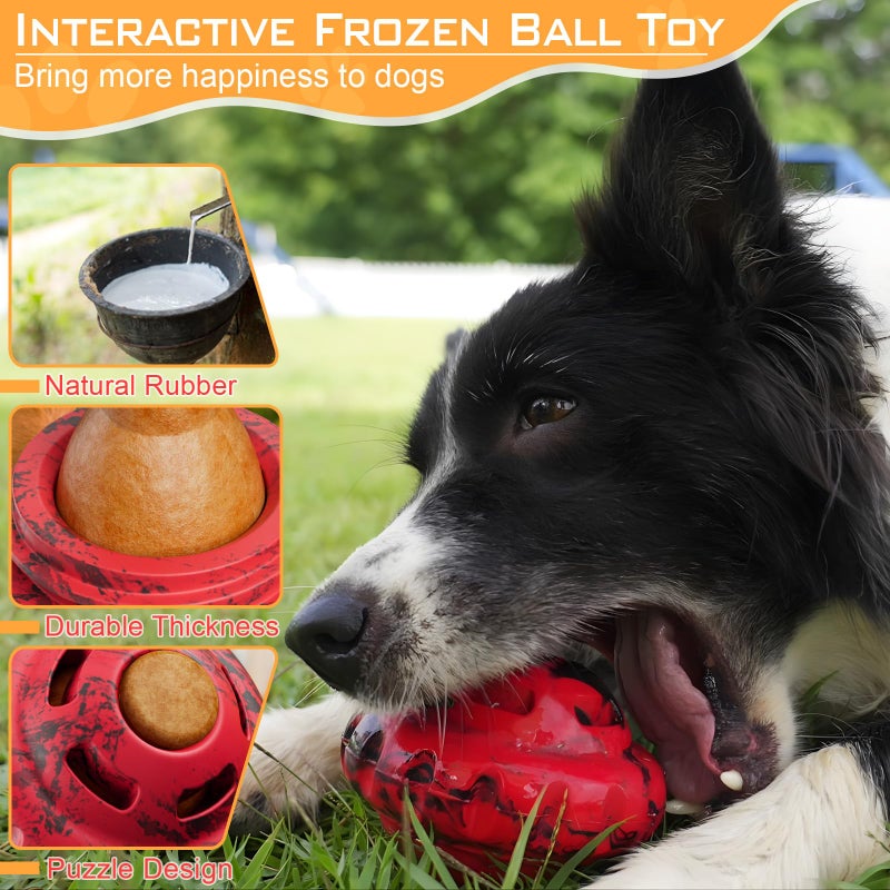 luckdoor Dog Toys to Keep Them Busy,Frozen Treat Dog Enrichment Toys,Slow Food Training to Relieve Boredom and Stimulating,Dog Puzzle Treat Food Dispensing Ball Toy for Small Medium Large Dogs - Image 4