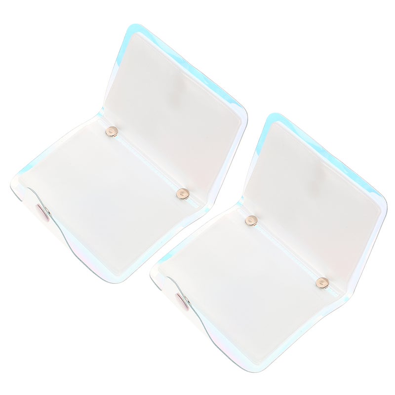 2pcs Holographic Card For Women And Men Multi-Card Holder Compact And Portable Credit Card Storage Organizer Card - Image 1