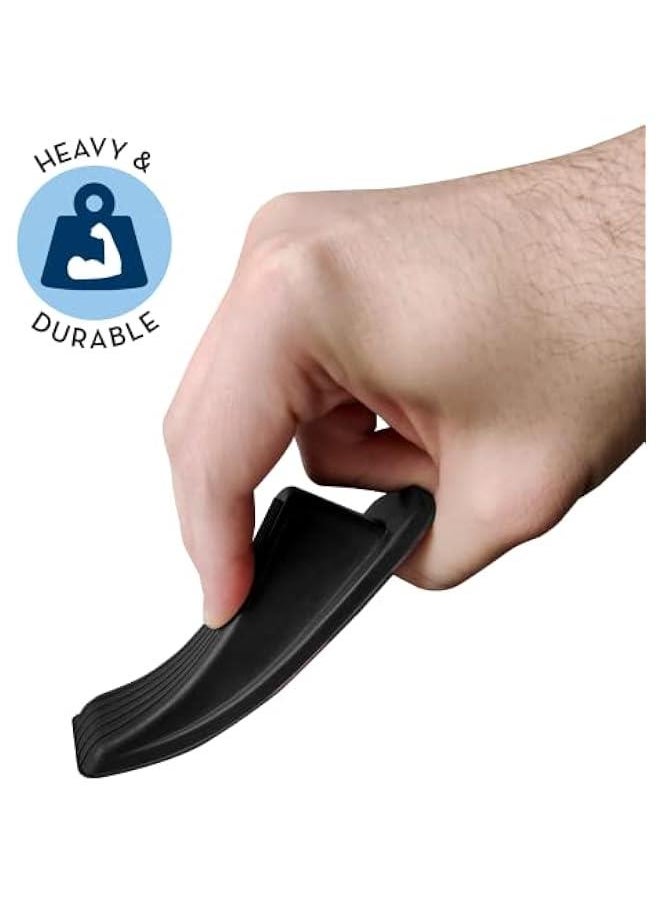 Generic Heavy Duty Rubber Door Stopper, Black, 4 Pack of 4.8 x 2.2 x 1.3 in, for Residential and Commercial Use  - Image 2