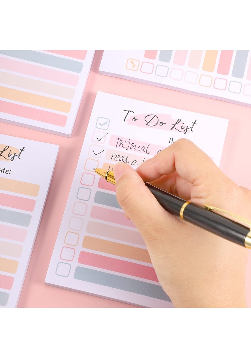 SYOSI To Do List Notepad, 4 Packs 4 X 6 Inches to Do List Planner Sticky Notes, Adhesive Memo Pad Portable Daily Planner for Work Planner, Grocery List, Reminders Personal Organized (200 Sheets) - Image 5