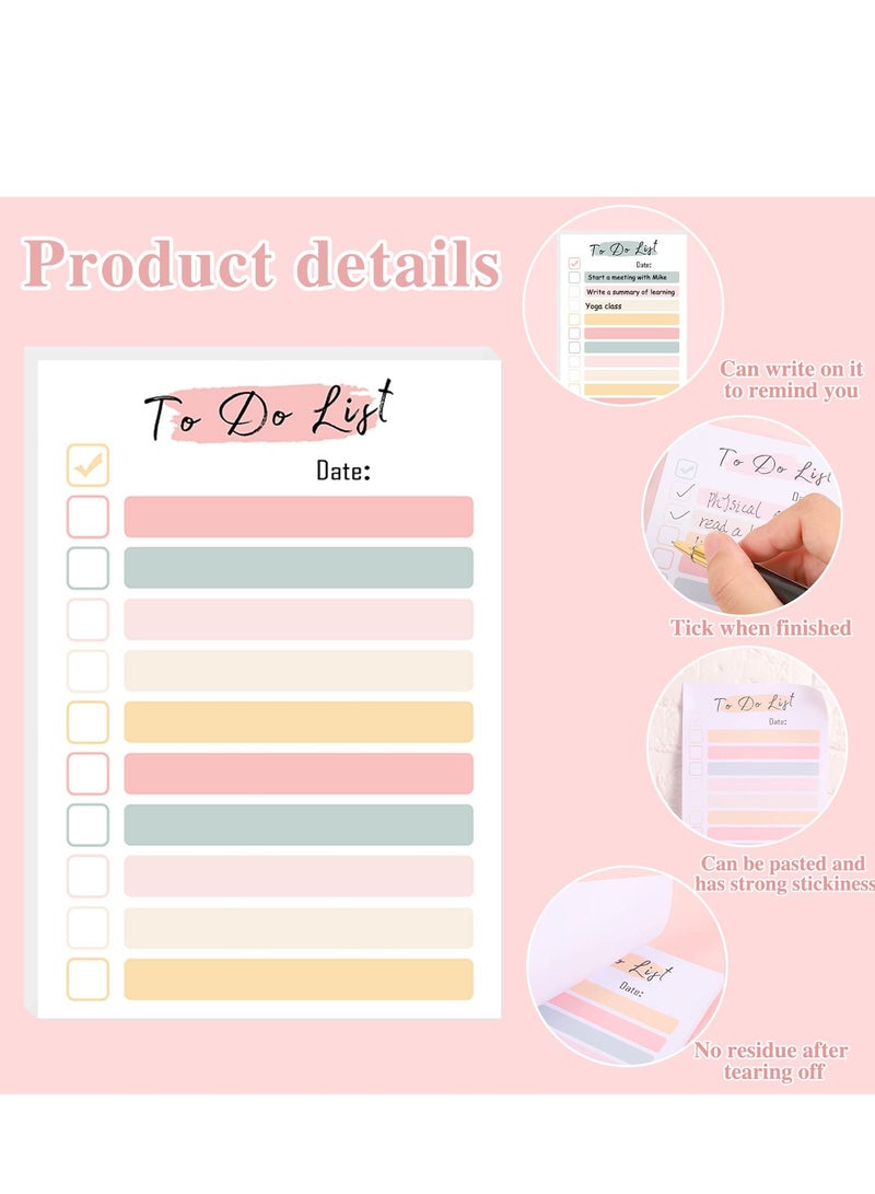 SYOSI To Do List Notepad, 4 Packs 4 X 6 Inches to Do List Planner Sticky Notes, Adhesive Memo Pad Portable Daily Planner for Work Planner, Grocery List, Reminders Personal Organized (200 Sheets) - Image 2