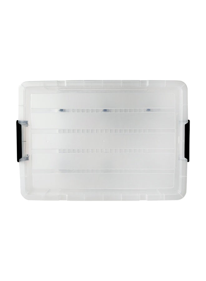 ماركولو صندوق تخزين بلاستيكي شفاف سعة 135 لتر مع عجلات وغطاء صندوق تخزين كبير متعدد الاستخدامات - Image 4
