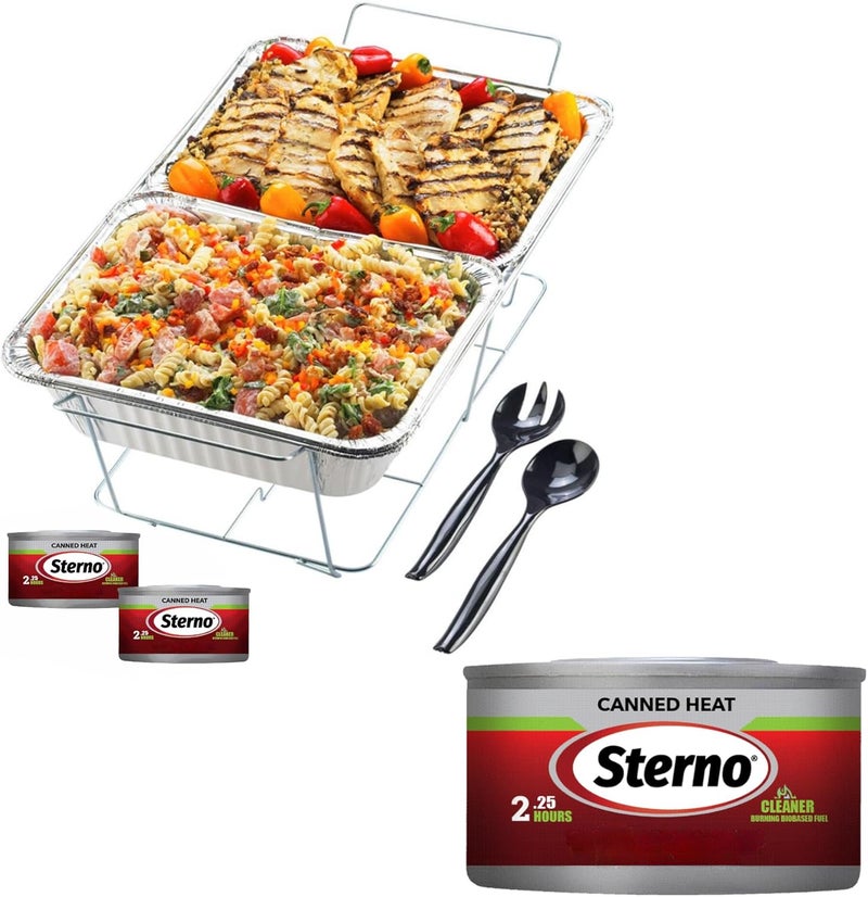 Buffet Kit Disposable Chafing Dish Buffet Set - Chafing Dishes for Buffet & Catering Food Warmers - Catering Supplies & Food Warming Trays for Buffet Party - 8-Piece Chafing Dish Set