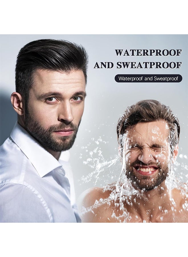 أوريتي مجموعة قلم حشو اللحية لتحديد الشكل ، طقم حشو قلم رصاص اللحية السوداء للرجال مجموعة قلم تعبئة اللحية مع فرشاة مقاومة للماء تغطية طويلة الأمد (أسود) - Image 4