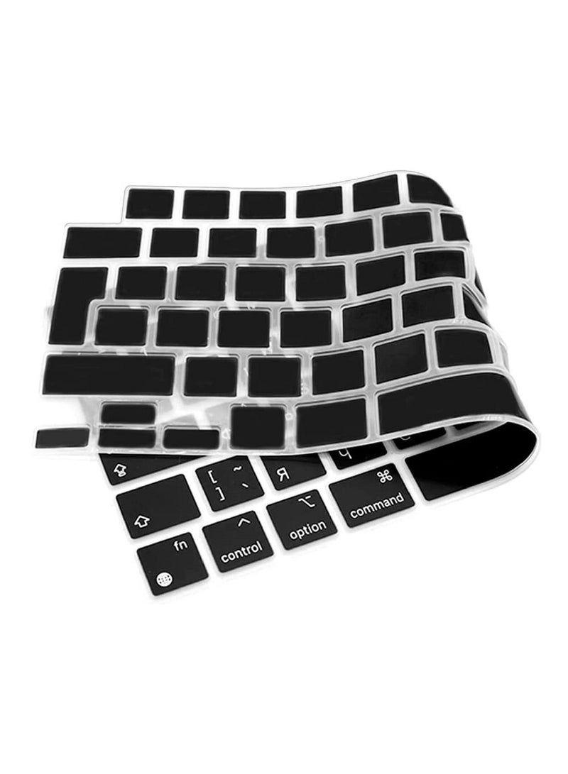 AMM EU Version Russian English Silicone Keyboard Cover Skin for M2 MacBook Air 13.6 inch 2022 A2681 & MacBook Pro 14 inch 2022 2021 A2442 M1 & MacBook Pro 16 inch 2022 2021 A2485 M1  Black - Image 4