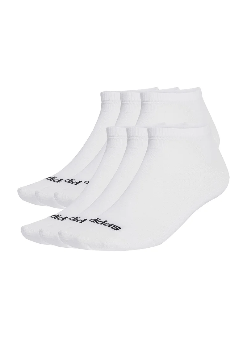 Adidas 6 Pack Linear Cushioned Crew Socks