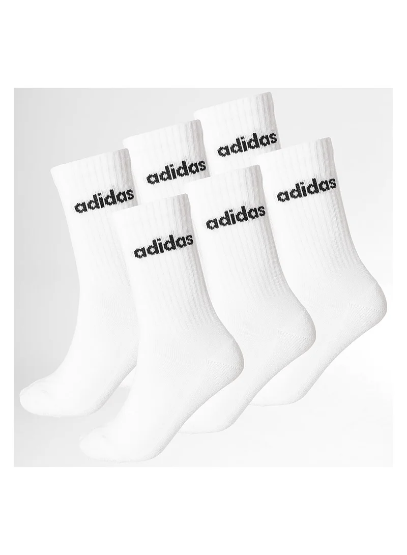 6 Pack Linear Cushioned Crew Socks