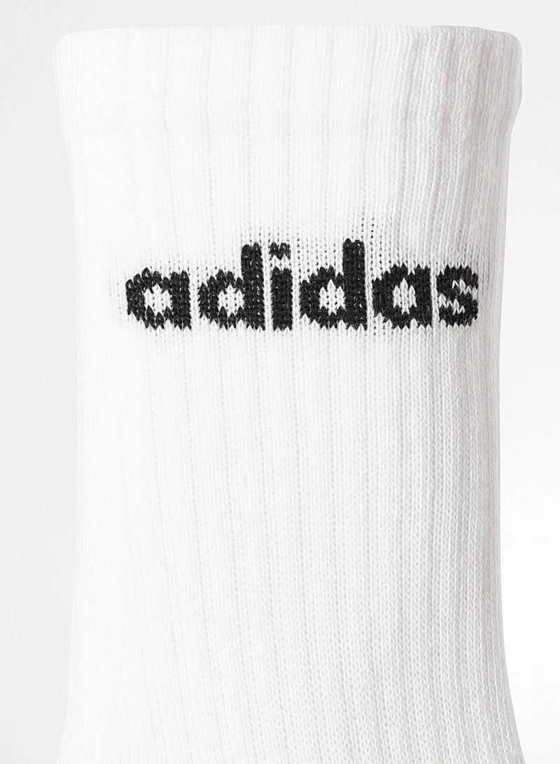Adidas 6 Pack Linear Cushioned Crew Socks - Image 3