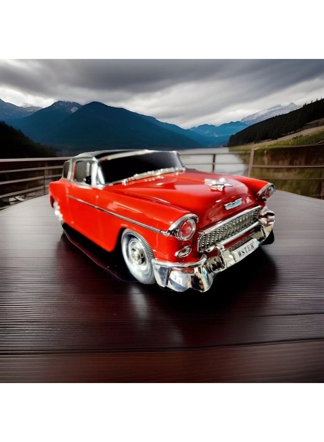 WSTER WS-1955 Retro Car Bluetooth Speaker – 10W Loud Sound, USB/TF/FM/AUX Support – Classic Wagon Design - Image 4