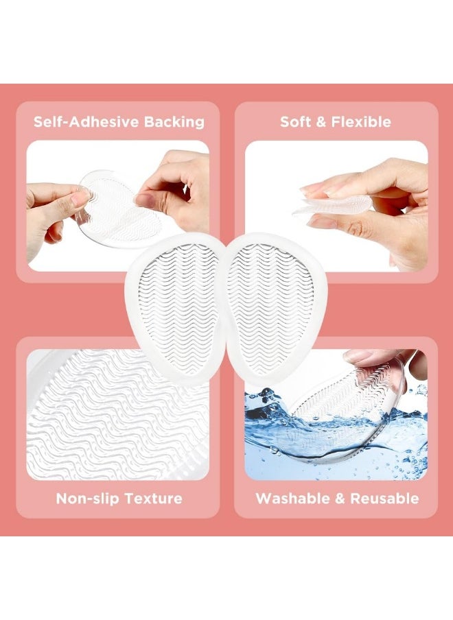 Meetion Ball of Foot Cushions for Women, Metatarsal Pads Women, Non Slip High Heel Comfort Pads, Foot Pads for All Day Foot Pain Relief, Gel Shoe Inserts for Women (3 Pairs, Clear)  - Image 3