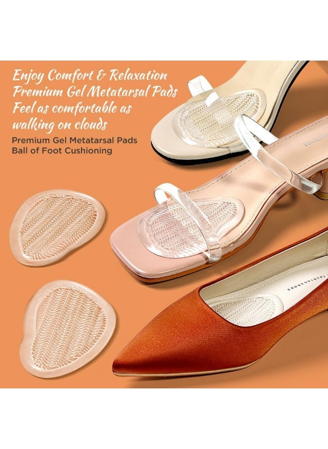 Meetion Ball of Foot Cushions for Women, Metatarsal Pads Women, Non Slip High Heel Comfort Pads, Foot Pads for All Day Foot Pain Relief, Gel Shoe Inserts for Women (3 Pairs, Clear)  - Image 5