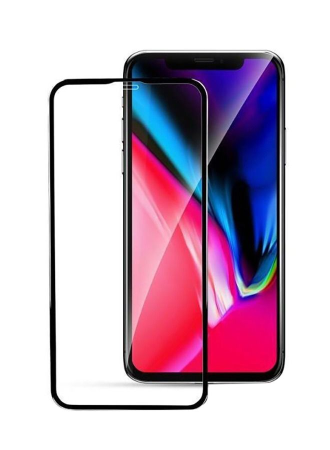 واقي شاشة من الزجاج المقوى خماسي الأبعاد لهاتف أبل آيفون XR أسود / شفاف