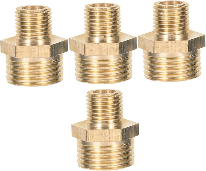 4 قطع من أدوات التوصيل النحاسية المخفضة من 1/2 بوصة إلى 3/4 بوصة مع خيوط NPT لتوصيل الأنابيب - Image 2