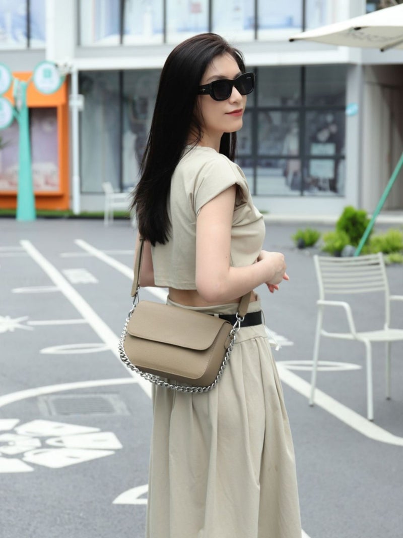 Simple Underarm Bag Niche Design High-End Genuine Leather Women'S Bag New Fashionable Chain Box Bag Women'S Crossbody Small Square Bag - Image 3