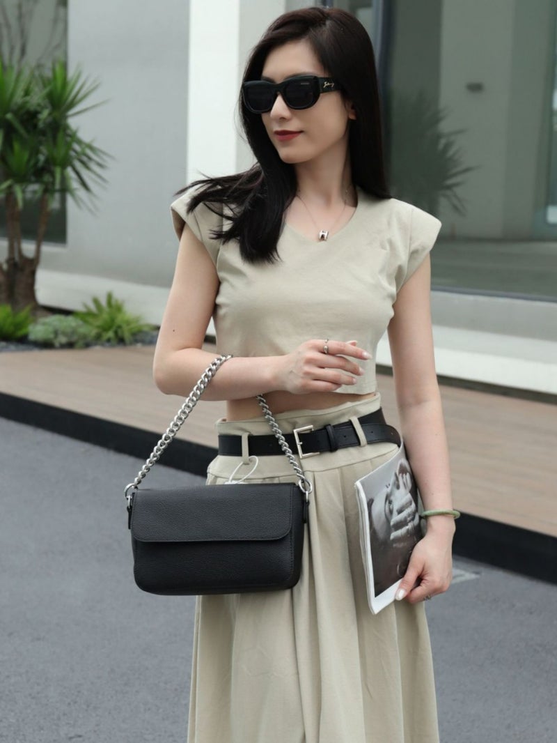 Simple Underarm Bag Niche Design High-End Genuine Leather Women'S Bag New Fashionable Chain Box Bag Women'S Crossbody Small Square Bag - Image 4