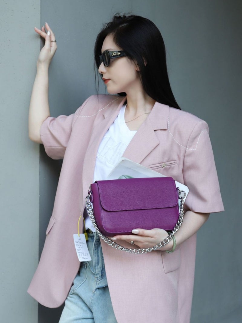 Simple Underarm Bag Niche Design High-End Genuine Leather Women'S Bag New Fashionable Chain Box Bag Women'S Crossbody Small Square Bag - Image 5