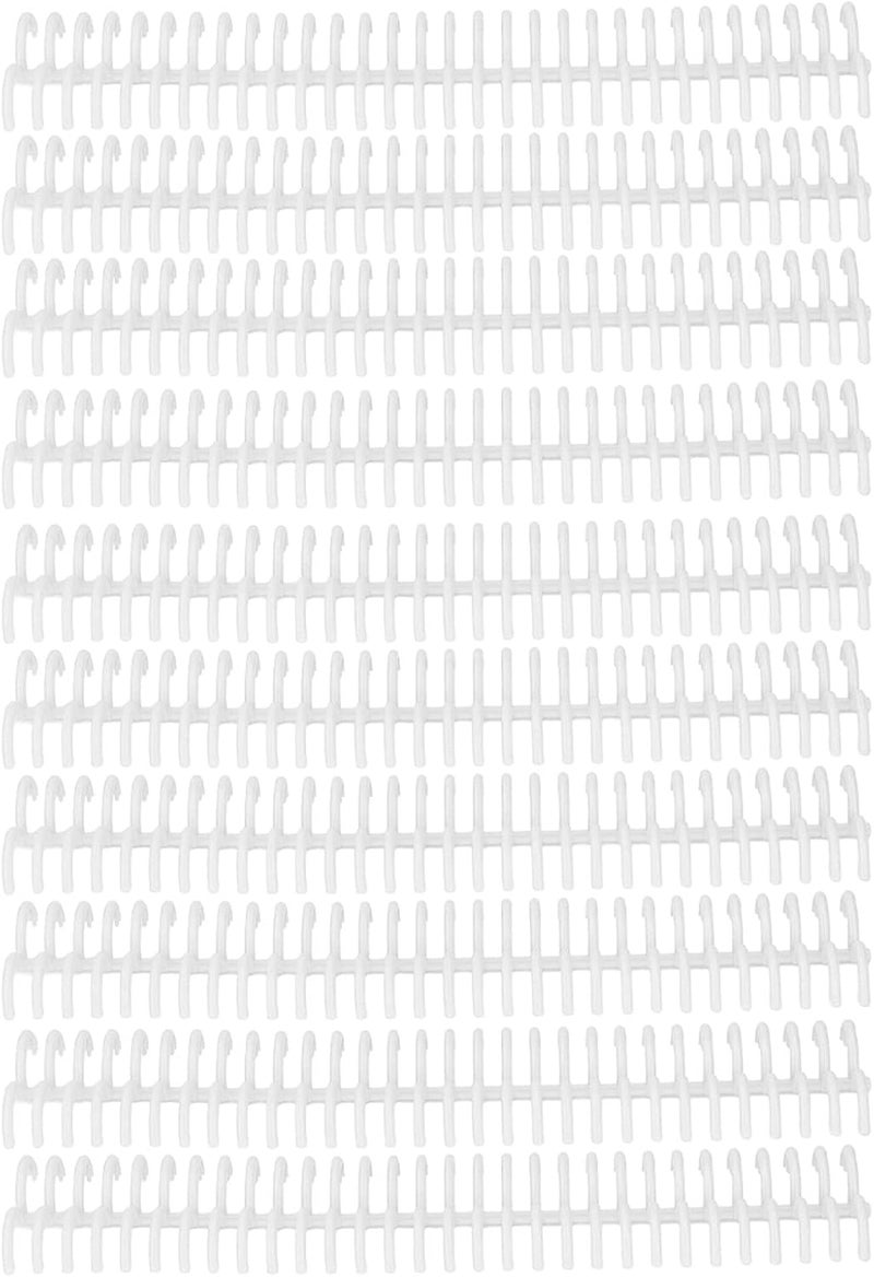 10 Pcs Loose Leaf Binding Spine 30 Holes 22mm Inner Diameter Wear Plastic Binding Rings (White) - Image 1