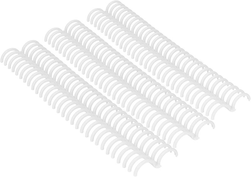 10 Pcs Loose Leaf Binding Spine 30 Holes 22mm Inner Diameter Wear Plastic Binding Rings (White) - Image 5
