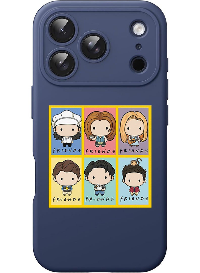 Theodor Protective Slim Fit Case Liquid Silicone Cover with Full Body Protection Anti-Scratch Shockproof Case For Apple iPhone 17 Pro (Blue) friends - Image 1