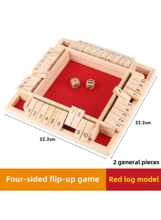 Digital Flip Card Game Chess Class Puzzle Area Toy Building Blocks Children's Board Games Mathematical Thinking Training Aged 3 To 6-Color:Red "pure Numbers On Both Sides"-Specifications:22.3*22.3*.3.5cm - Image 1