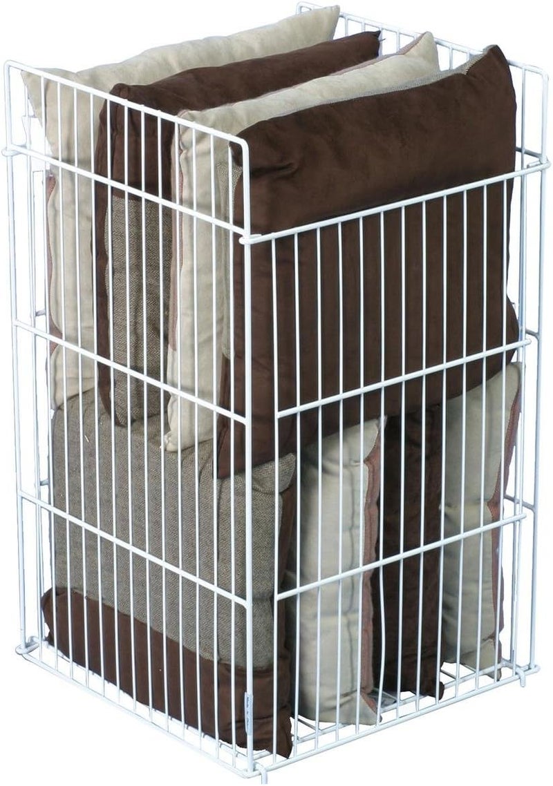 Displays2go White Wire Display Bin with HeightAdjustable Bottom Shelf 18 x 18 Dump Bin for Retail Use - Image 3
