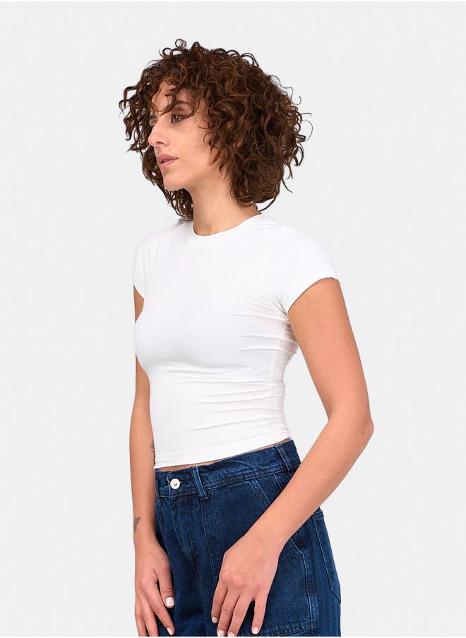 Clue - Round Neck Crop Top - Image 1