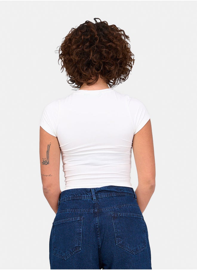 Clue - Round Neck Crop Top - Image 1