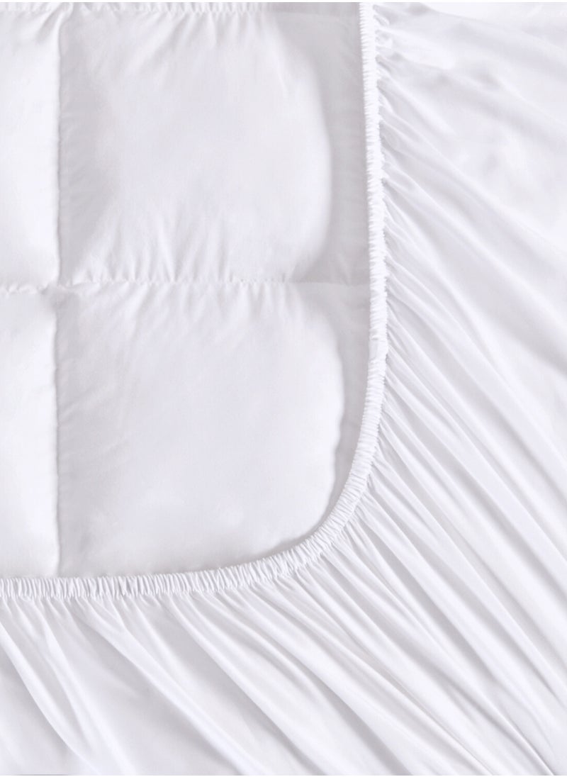 Master Home Textile Microfiber Mattress Topper, Fits 180 x 200 cm Double Size Ded,14 cm Extra Thick, With 35 cm Deep Pocket, Double Siz  - Image 3