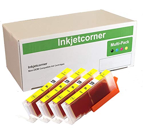 Inkjetcorner Compatible Ink Cartridge Replacement for CLI-271XL CLI 271Y for use with TS5020 TS6020 TS8020 TS9020 MG5721 MG5722 MG6820 MG6821 MG6822 MG7720 (Yellow, 4-Pack) - Image 4