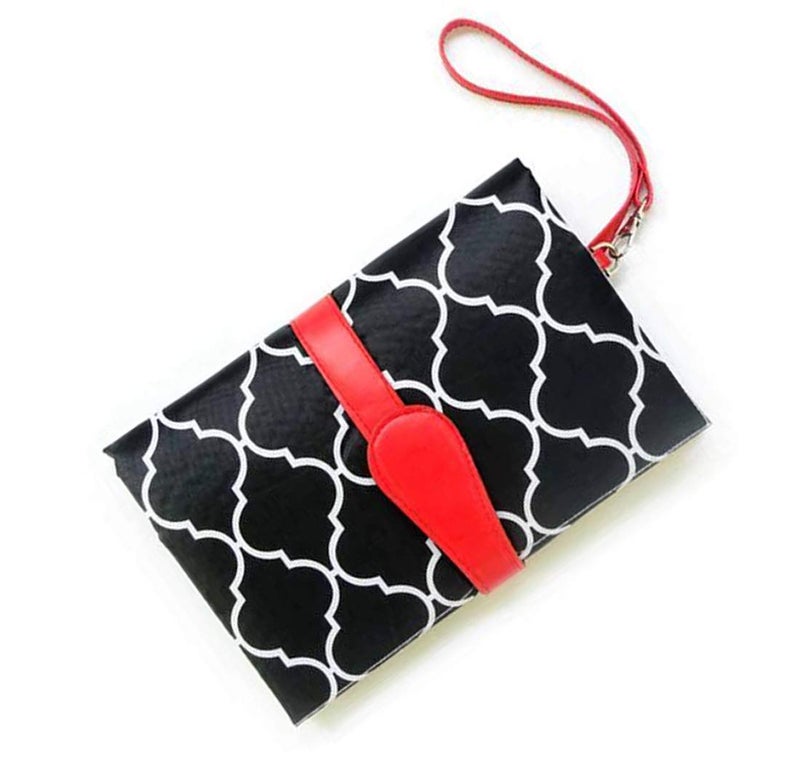 Desi Rang Waterproof Baby Diaper Changing Mat Portable, Foldable & Reusable Pad with Leak-Proof Layer Soft, Washable Underpad for Newborns, Travel & Home Use Quick-Dry, Lightweight & Durable (Black) - Image 1