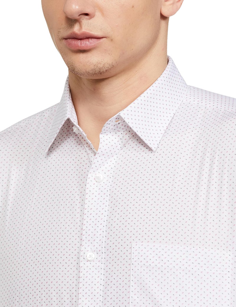 Raymond Men's Print Slim Fit 1 Shirt (Rmsx12127-R2_Light Red), Size_40 - Image 3
