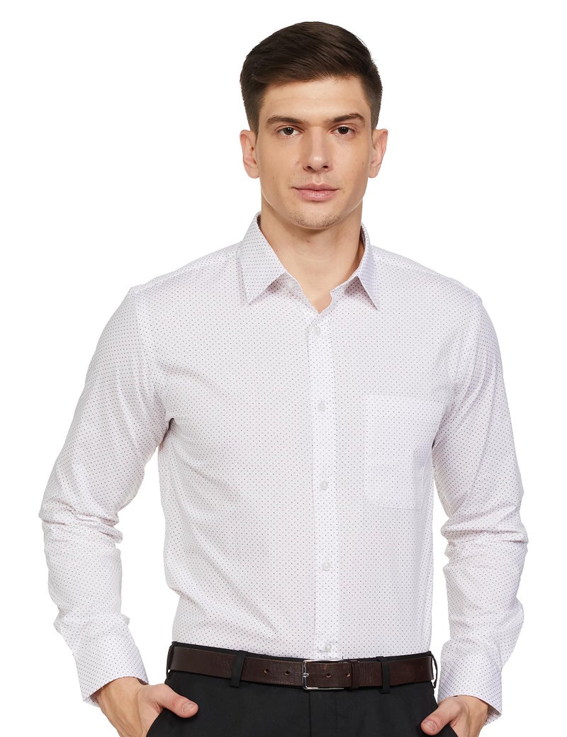 Raymond Men's Print Slim Fit 1 Shirt (Rmsx12127-R2_Light Red), Size_40 - Image 5