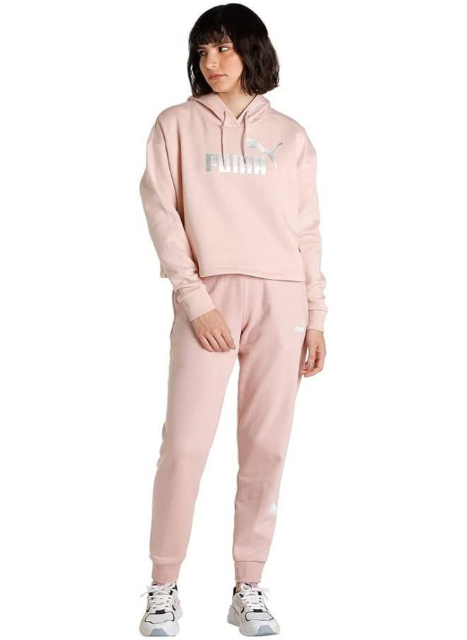PUMA - ESS+ Metallic Logo Cropped Hoodie FL Ros - Image 1