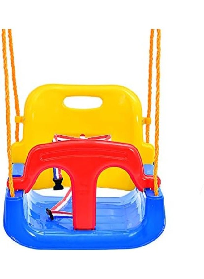 Rainbow Toys RBW TOYS مقعد أرجوحة معلق للأطفال ثلاثة في واحد مناسب للاستخدام الداخلي والخارجي مقعد أرجوحة مع حبل (أزرق) - Image 3