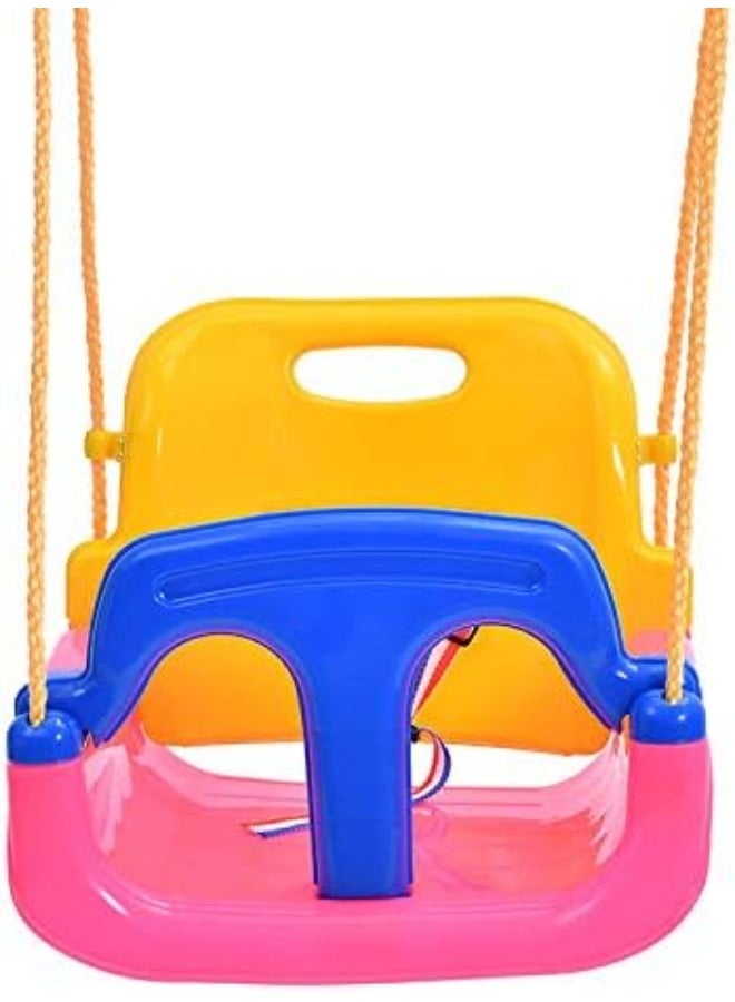 Rainbow Toys RBW TOYS مقعد أرجوحة معلق للأطفال ثلاثة في واحد مناسب للاستخدام الداخلي والخارجي مقعد أرجوحة مع حبل (أزرق) - Image 4